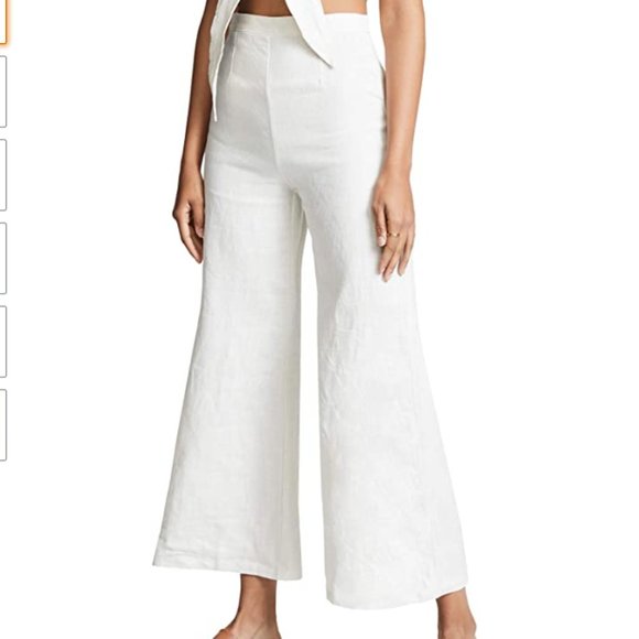 Faithfull the Brand Scelsi Linen Pants in White - Picture 2 of 9